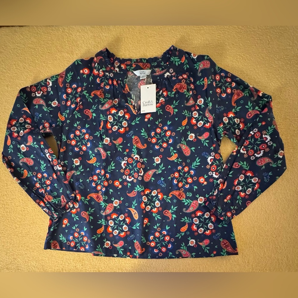 Croft & Barrow Navy Floral Blouse